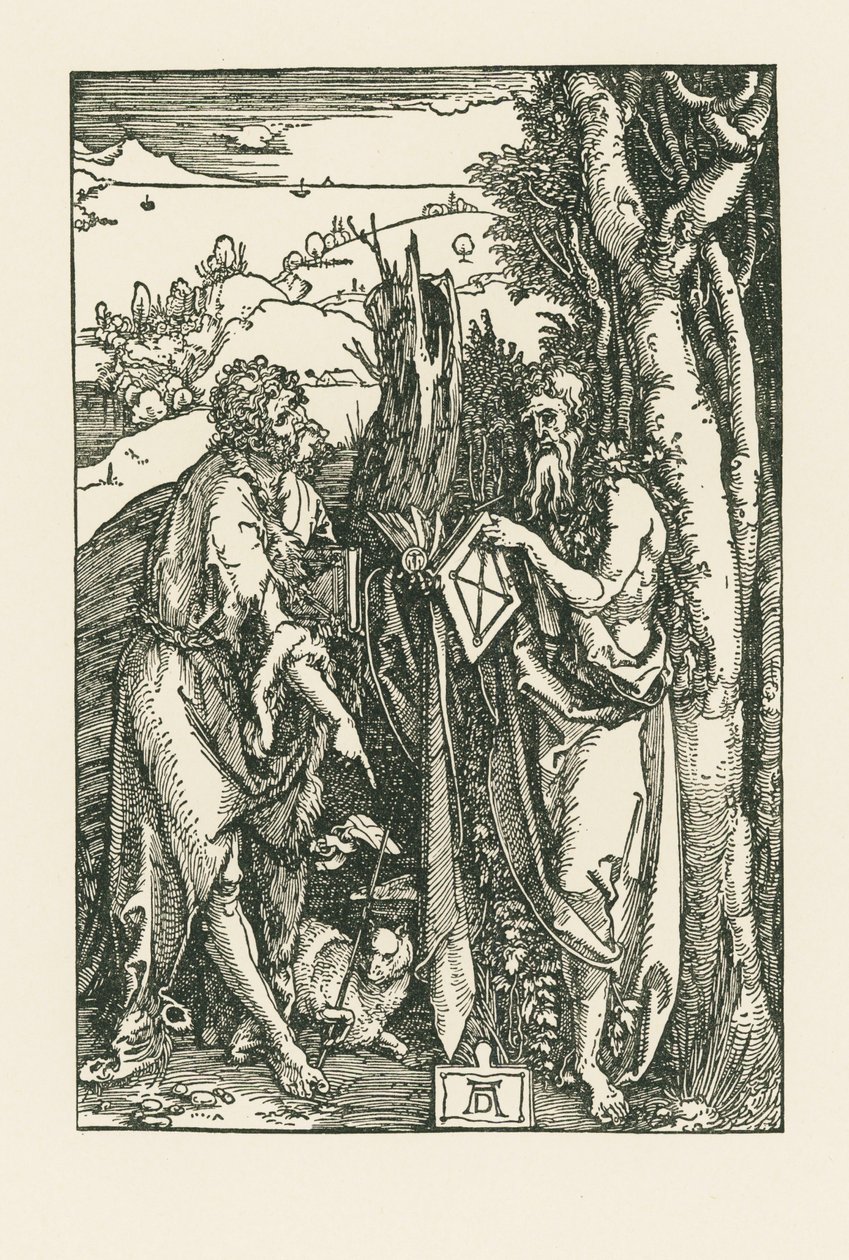 洗礼者聖ヨハネと聖オノプリウス、1503-04年頃（木版画） 作： アルブレヒト・デューラーまたはデューラー