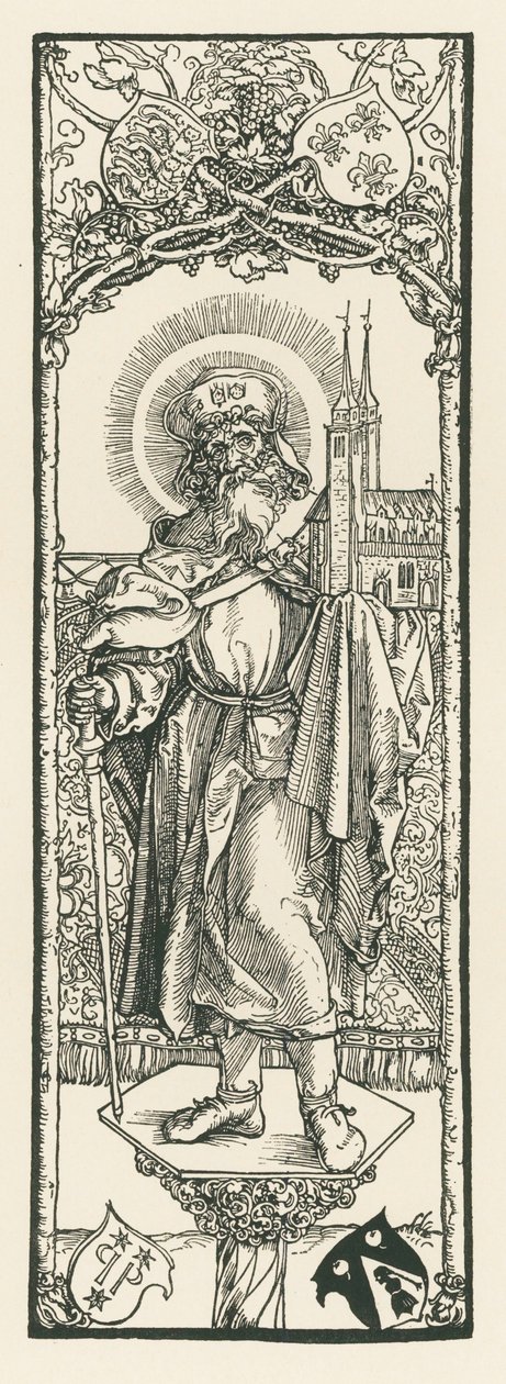 柱の上の聖セバルト 1501年頃（木版画） 作： アルブレヒト・デューラーまたはデューラー