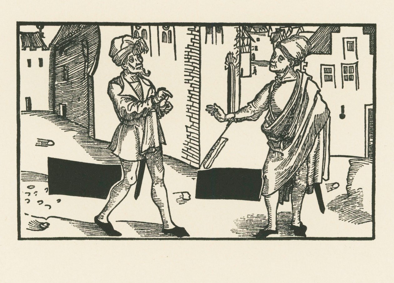 サンニオとシルス、1492-93年頃（木版画） 作： アルブレヒト・デューラーまたはデューラー