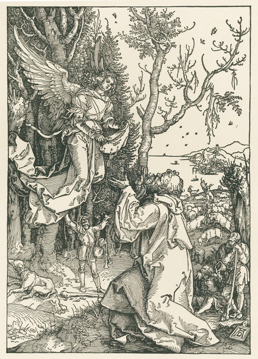 ヨアヒムにメッセージを伝える天使 1504年頃（木版画） 作： アルブレヒト・デューラーまたはデューラー