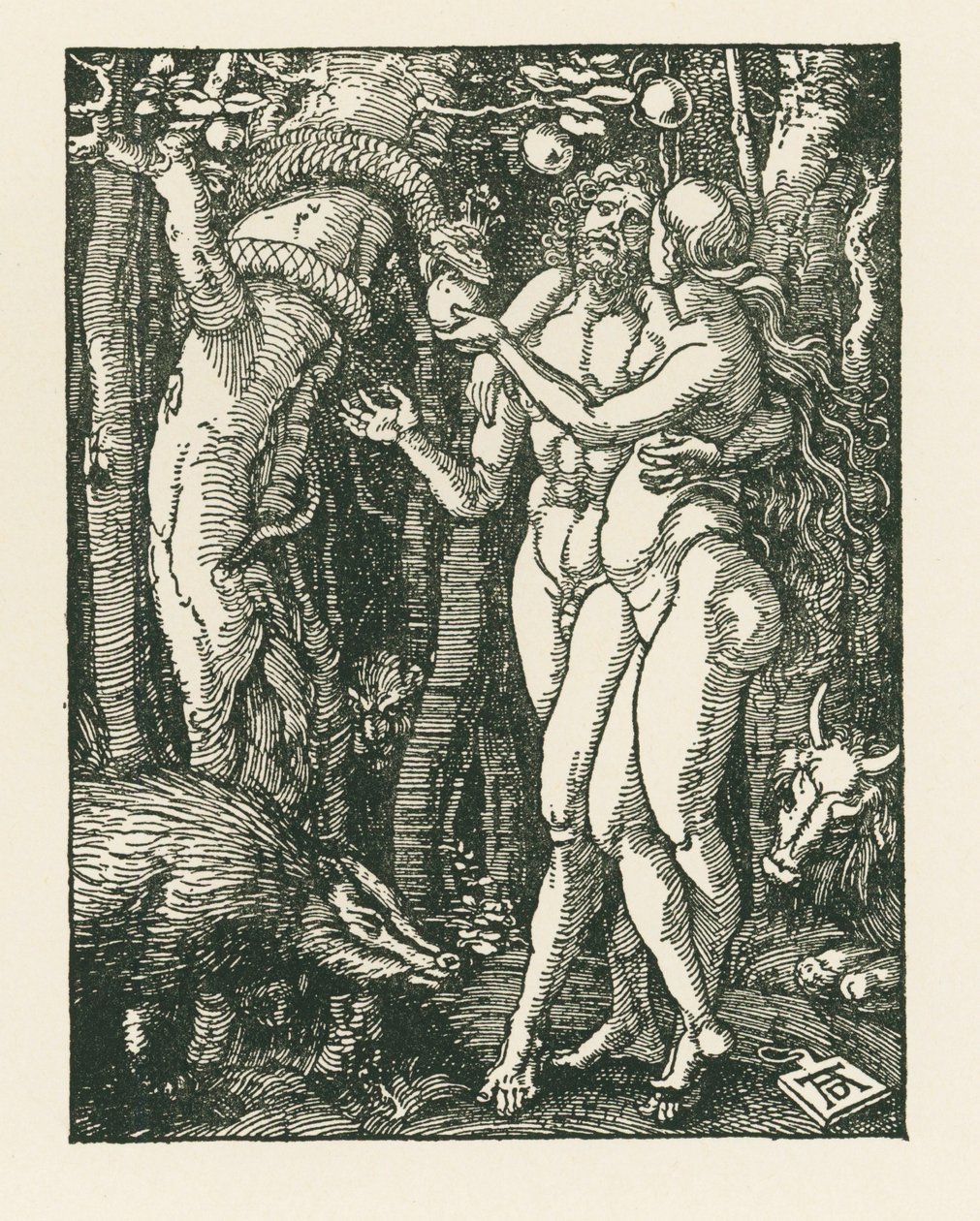 人間の堕落 1510年頃（木版画） 作： アルブレヒト・デューラーまたはデューラー