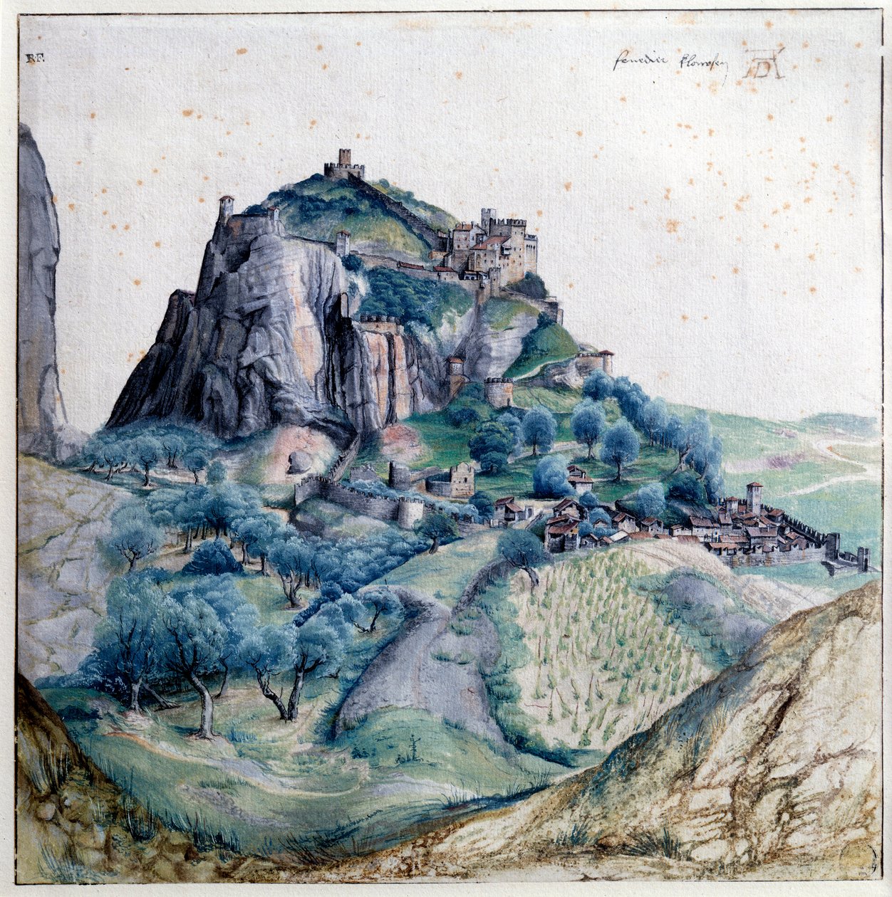ヴァル・ダルコの眺め。アルブレヒト・デューラー（1471-1528）による水彩画 作： アルブレヒト・デューラー