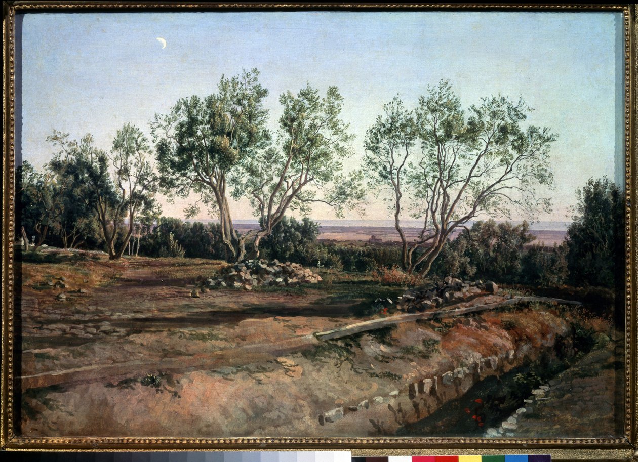 「アルバーノ墓地近くのオリーブの木」アレクサンドル・イワノフ（1806-1858）による絵画、1845年国立トレチャコフ美術館、モスクワ 作： アレクサンドル・アンドレエヴィッチ・イワノフ