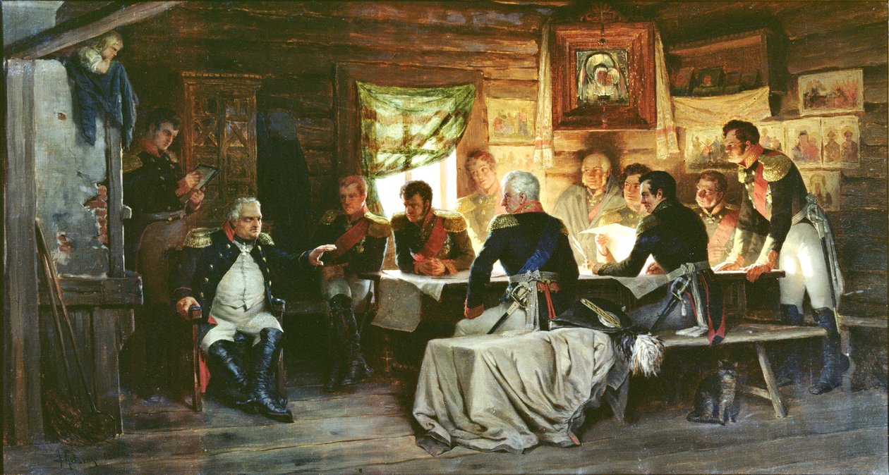 1812年、1882年のフィリ戦争評議会 作： アレクセイ・ダニロヴィッチ・キフシェンコ