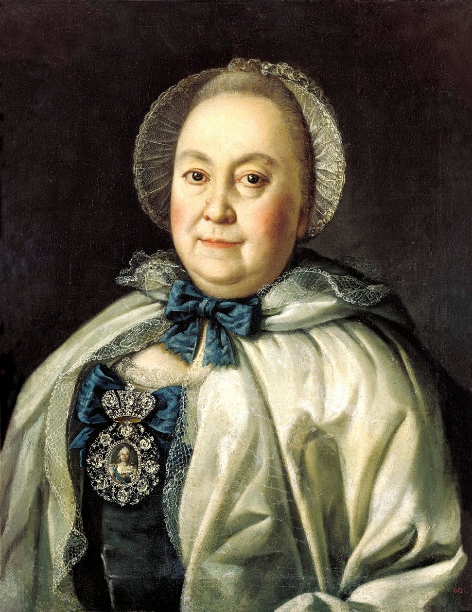 「侍女伯爵夫人マリア・A・ルミャンツェヴァの肖像」、1698-1788、1764年。 作： アレクセイ・ペトロヴィッチ・アントロポフ