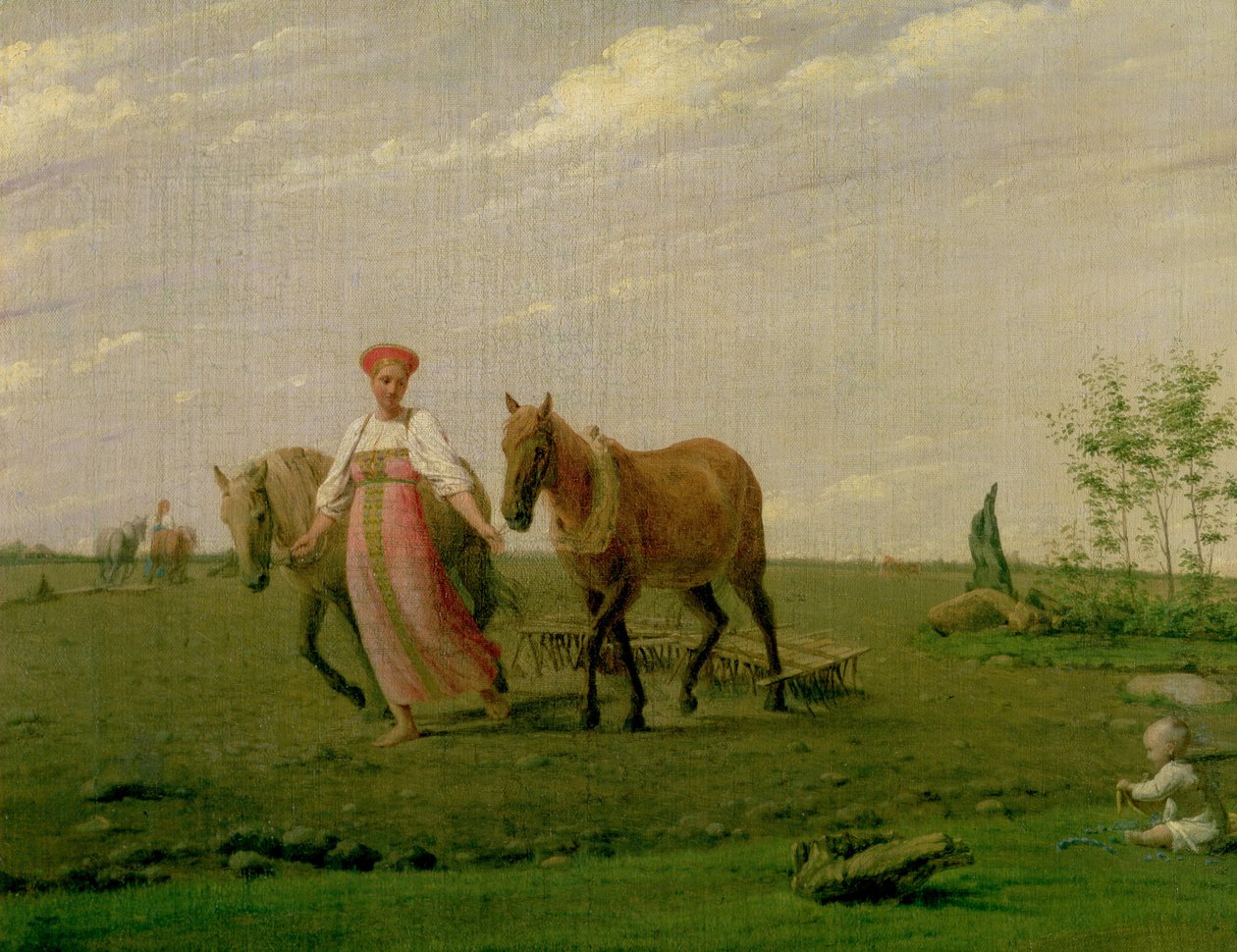 1820年代の春の耕作 作： アレクセイ・ガブリロヴィッチ・ヴェネツィアーノフ