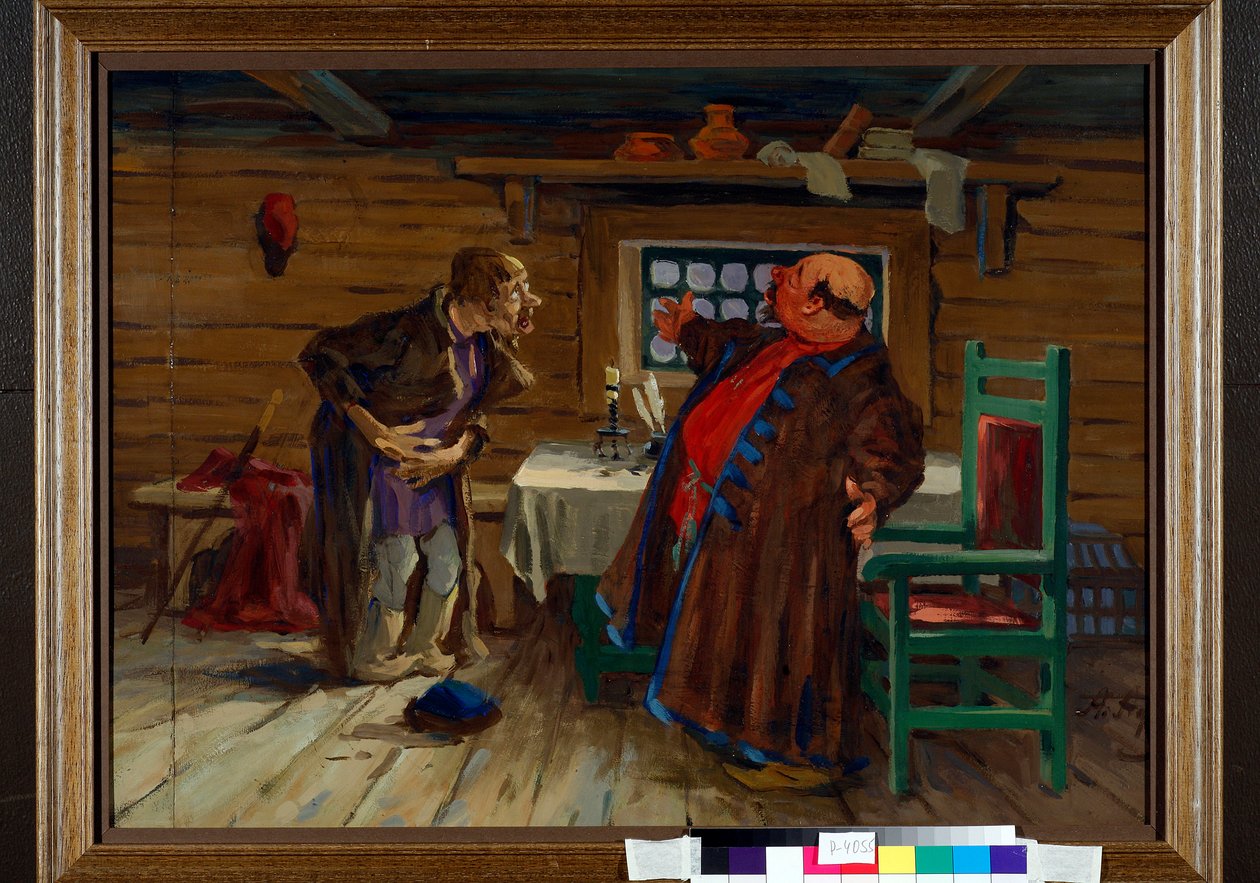 Ein Kranker besucht einen Diakon zur Heilung (ca. 1910) von Aleksey Fyodorovich Afanasiev