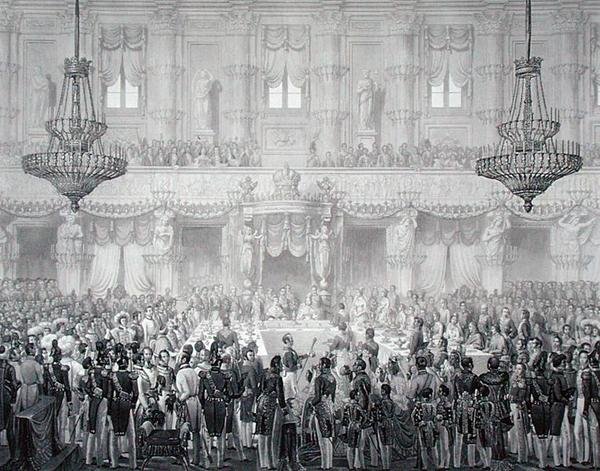 フェルディナンド1世(1793-1875)の戴冠式を記念した晩餐会 作： アレッサンドロ（後）サンキリコ