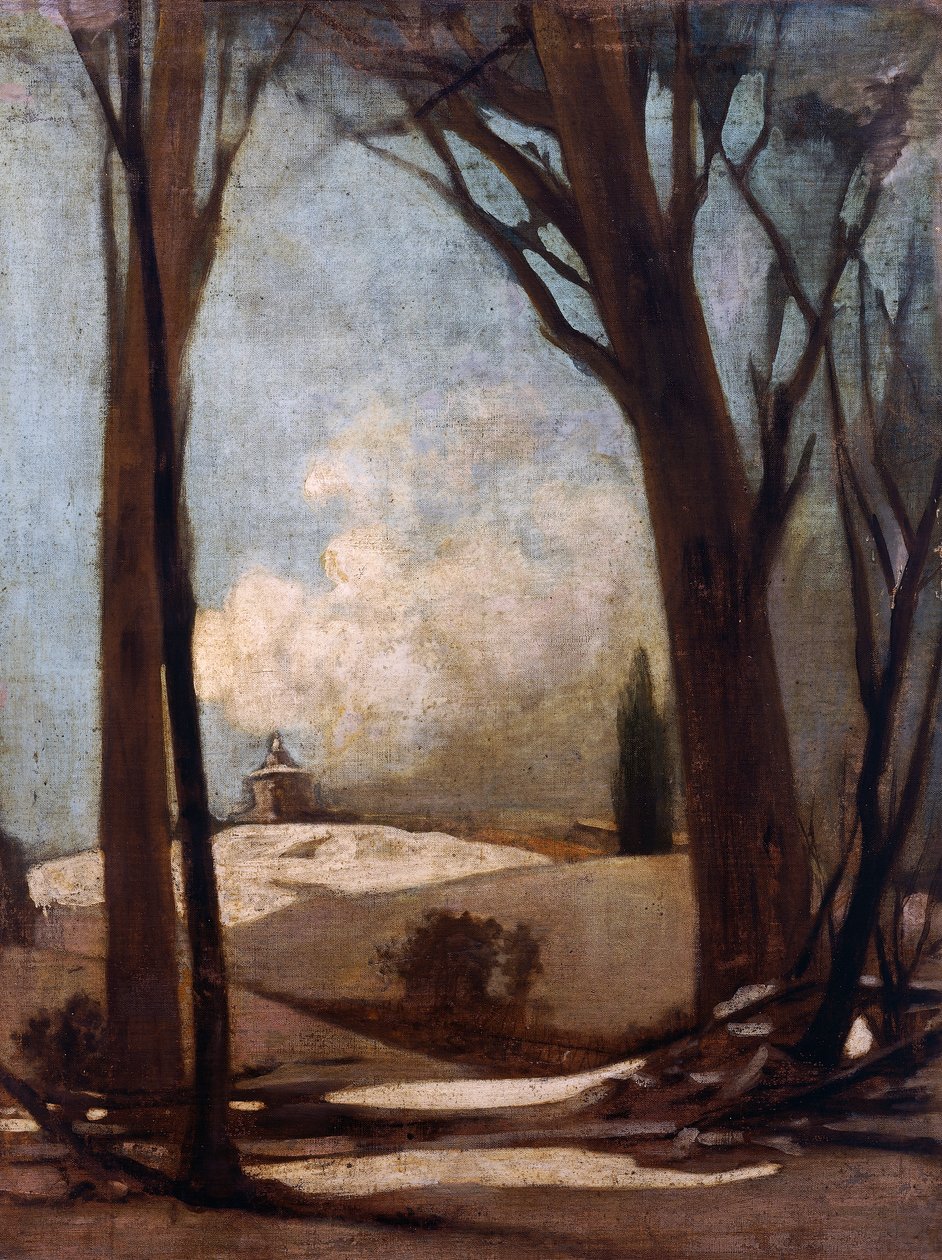 サン・ルカのある雪景色」アレッサンドロ・グアルダッソーニ（1819-1888）画、イタリア 作： アレッサンドロ・グアルダッソーニ