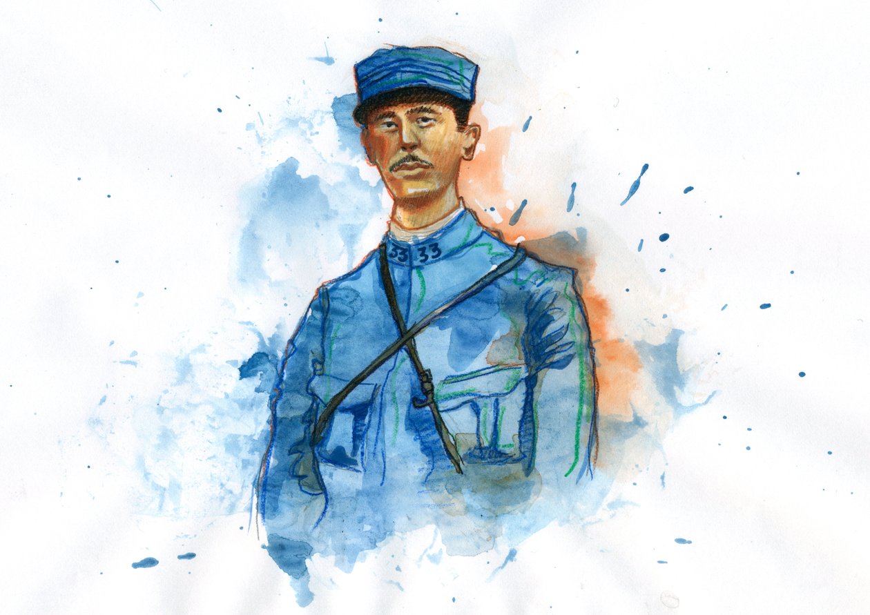 第一次世界大戦: 1914 年のシャルル ド ゴール (1890-1970) の肖像 作： アレッサンドロ・ロナティ