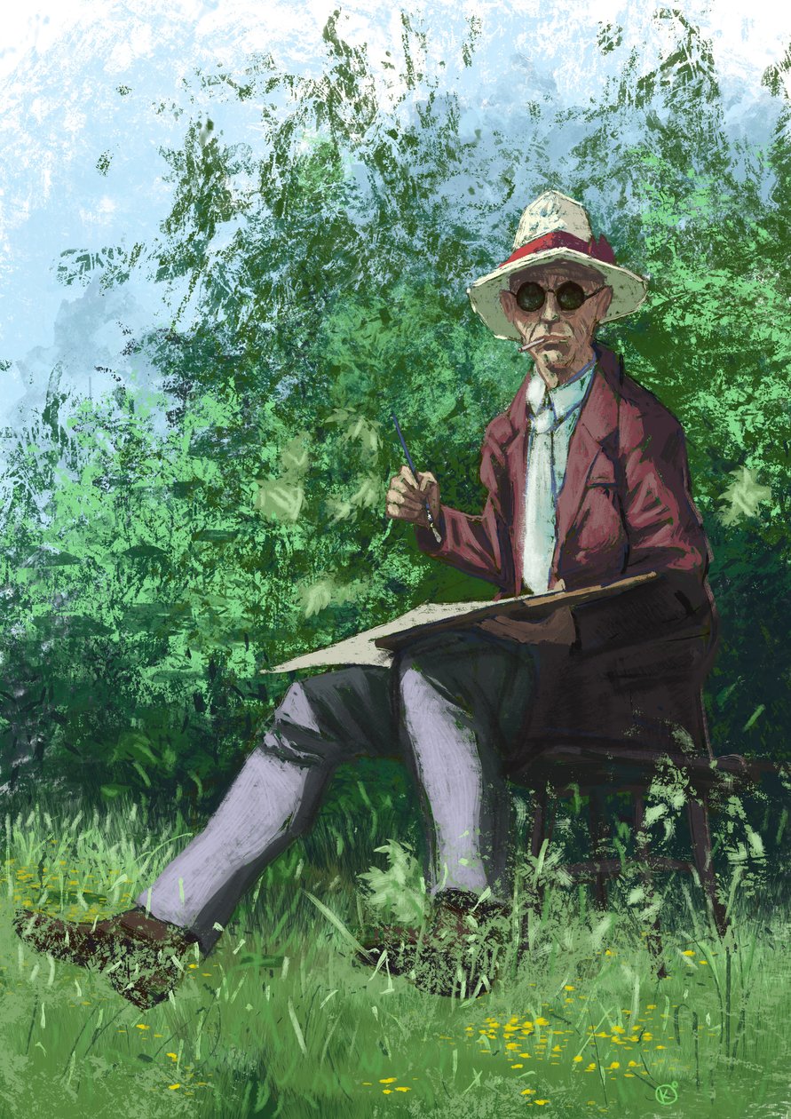Hermann Hessen maalaus puutarhassa 作： アレッサンドロ・ロナティ