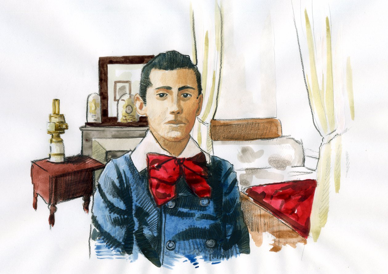Marcel Proust jovem no quarto de sua tia Elisabeth (tinta sobre papel) 作： アレッサンドロ・ロナティ