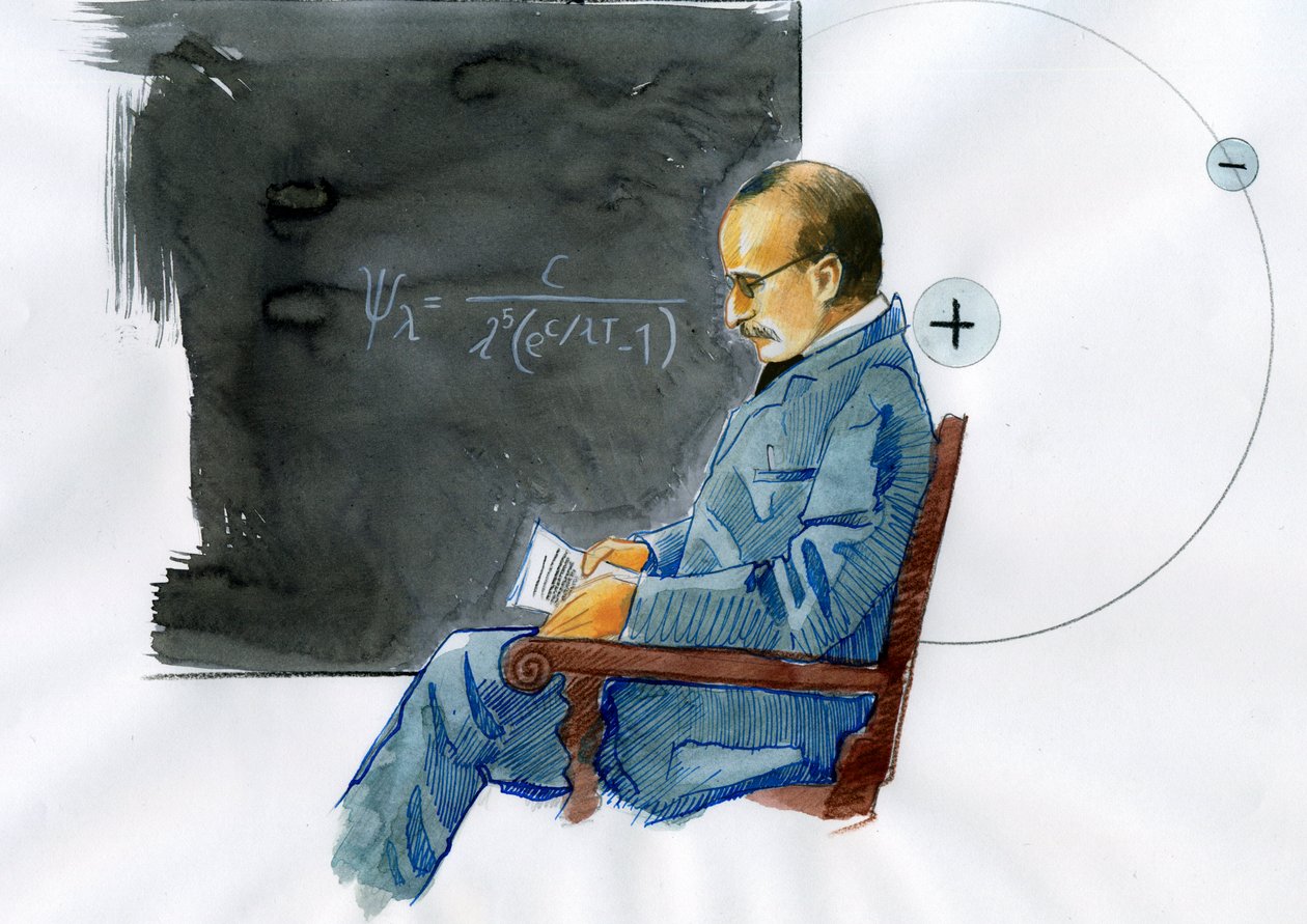 Max Planck, saksalainen fyysikko (Saksalaisen fyysikon Max Planckin (1868-1947) muotokuva) 作： アレッサンドロ・ロナティ