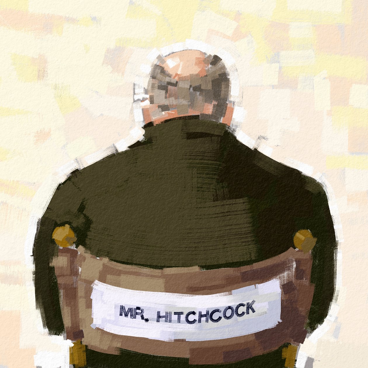 Retrato do diretor Alfred Hitchcock, 2023 (ilustração) 作： アレッサンドロ・ロナティ