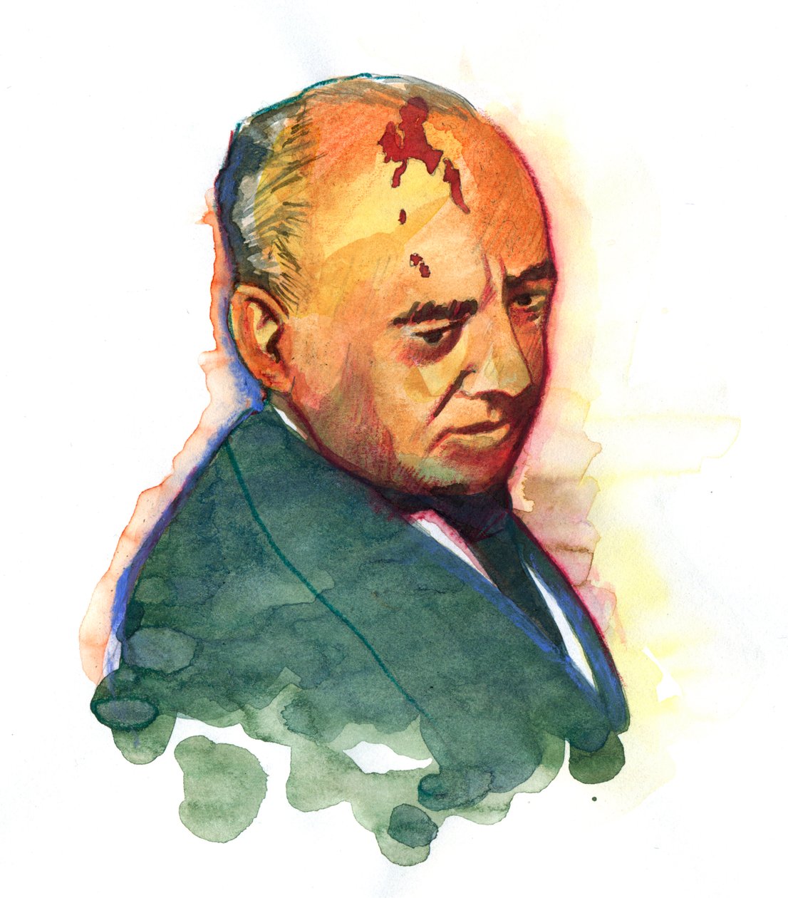 Retrato de Mikhail Gorbachev (Gorbachev ou Gorbachev) (nascido em 1931) político russo 作： アレッサンドロ・ロナティ