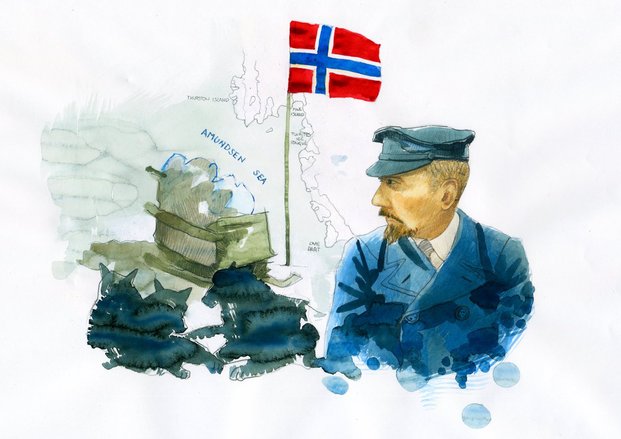 Portrait of Norwegian sailor and explorer Roald Amundsen (1872-1928) (Portrait of Norwegian explorer of polar regions Roald Amundsen) Illustration by Alessandro Lonati   1459177   ja       japanese Successfully Translated  Original: Self Portrait (oil on c 作： アレッサンドロ・ロナティ