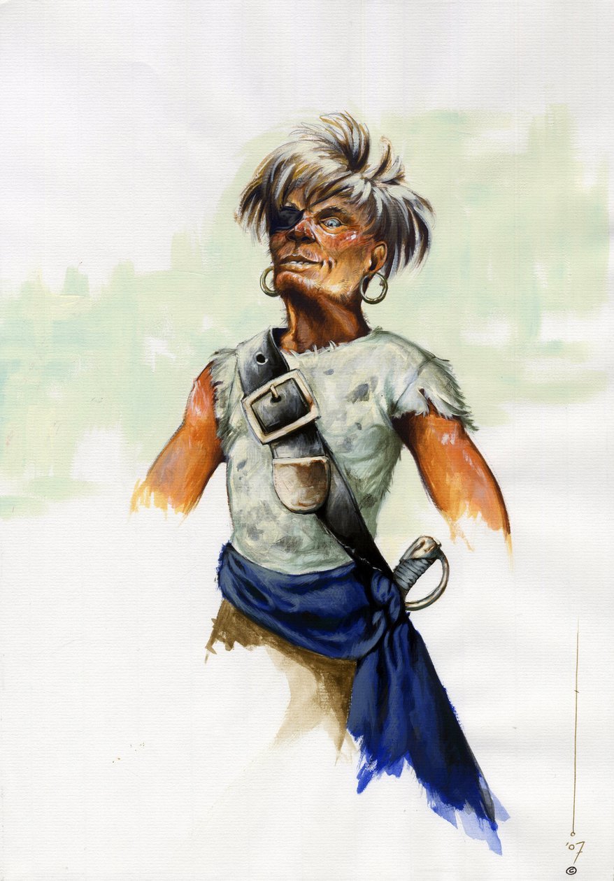 Portrait of a pirate (privateer) or sailor with blindfold (one-eyed). Colour drawing by Alessandro Lonati.   1459070   ja       japanese Successfully Translated  Original: Figure Composition Study 47 Translat: Figure Composition Study 47 1443900 ja japanes 作： アレッサンドロ・ロナティ