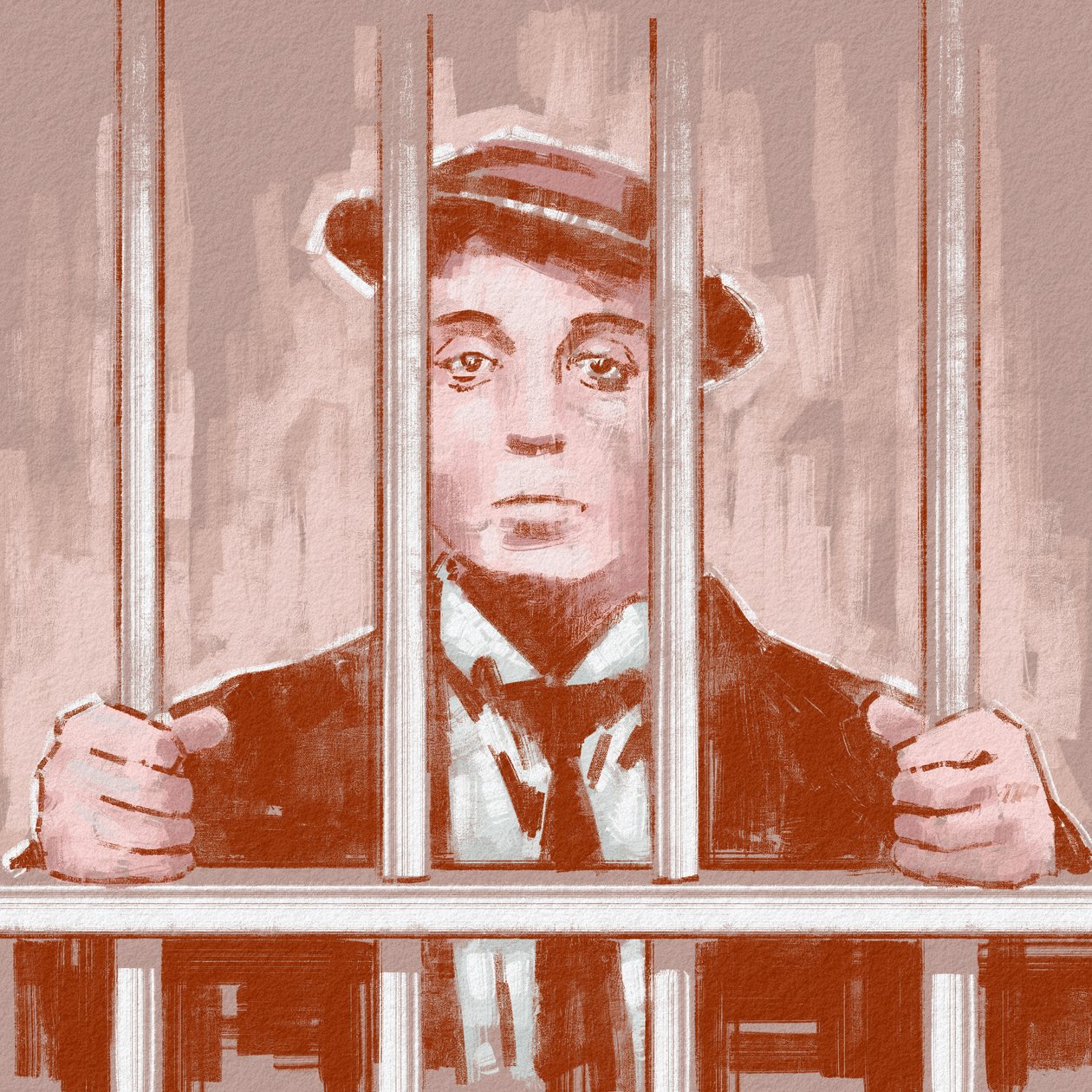 Retrato do diretor e ator Buster Keaton (ilustração) 作： アレッサンドロ・ロナティ