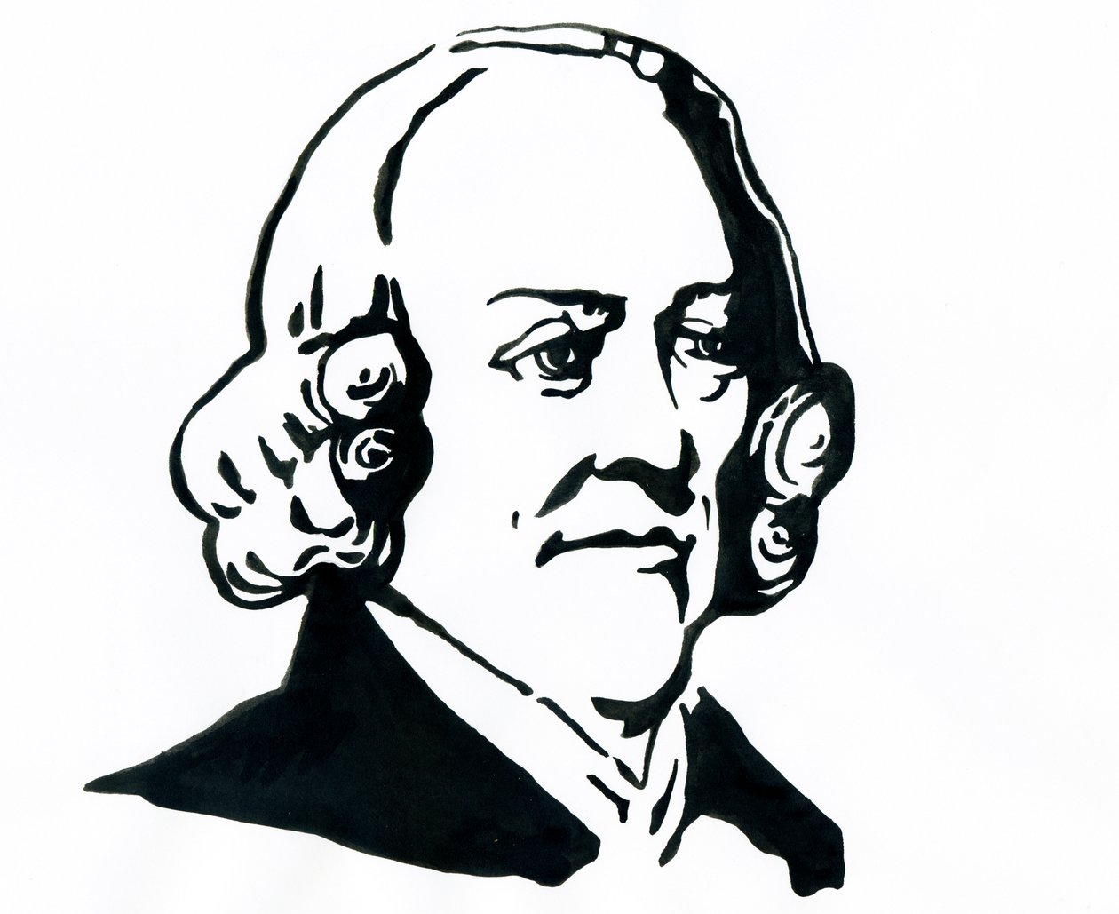 Retrato do filósofo e economista Adam Smith (1723-1790) Desenho 作： アレッサンドロ・ロナティ
