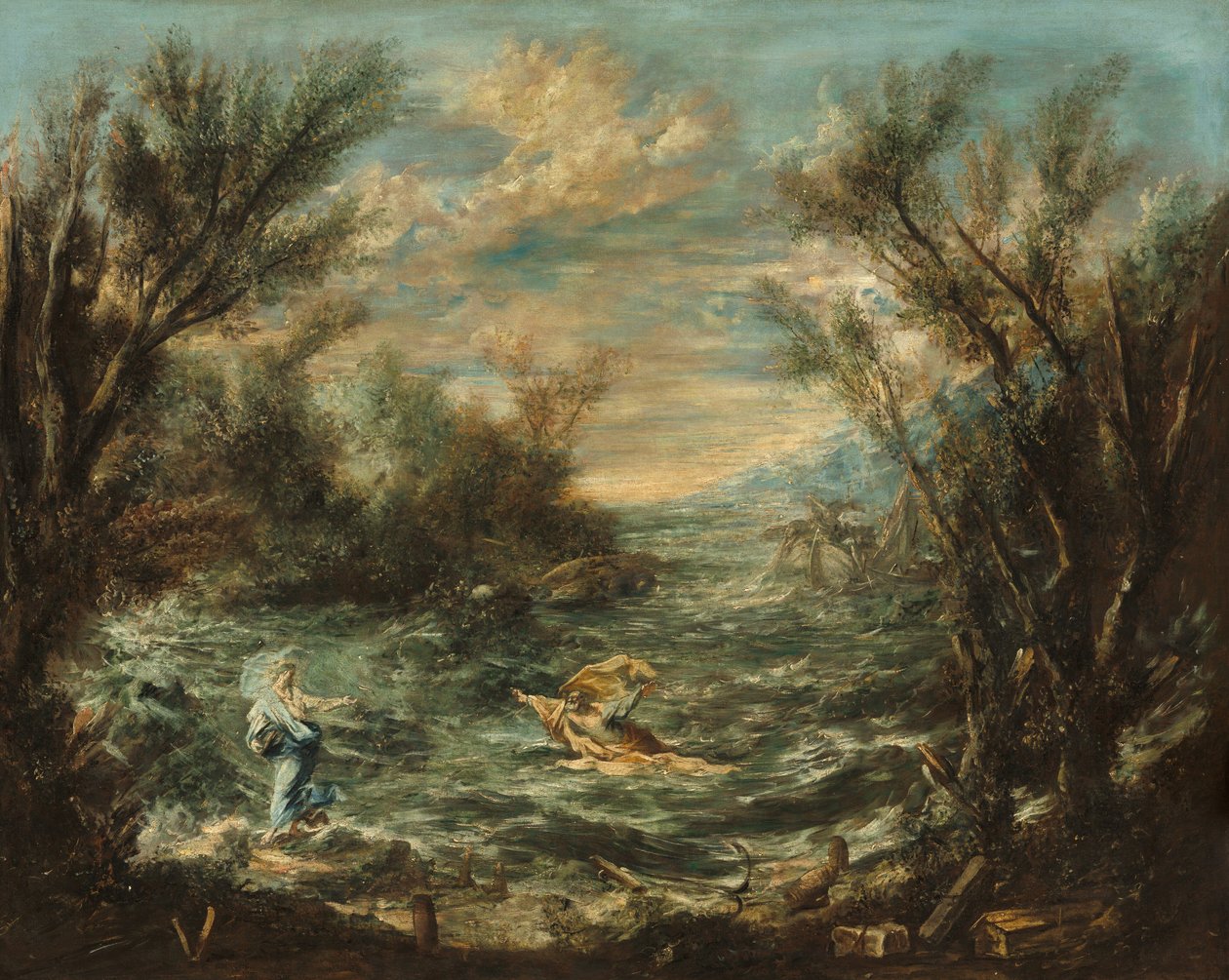 ガリラヤの海のキリスト、c。 1740年。 作： アレッサンドロ・マグナスコ