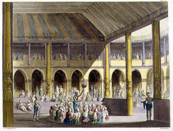 ラーマ神への賛美を歌うバラモンたち、Giulio Ferrario（1767-1847）が編纂した「Il costume antico e moderno...」より。ローマ 作： アレッサンドロ・サンキリコ