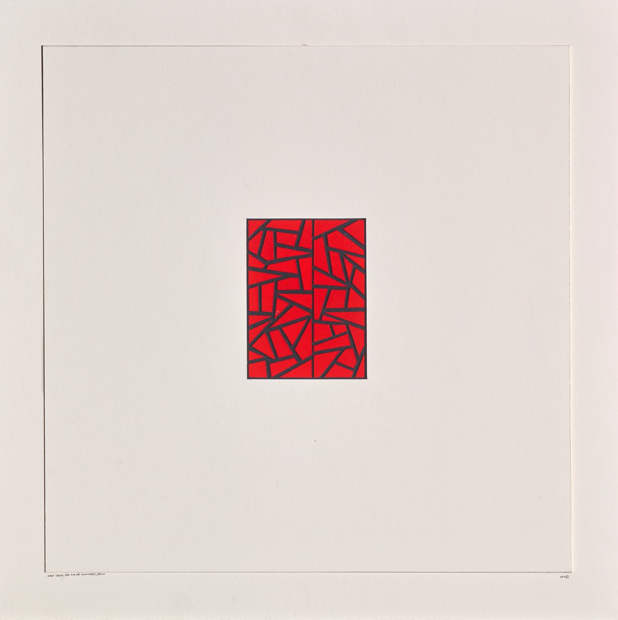 2021年「Red Bits on White」（カードにエナメル） 作： アレックスダン