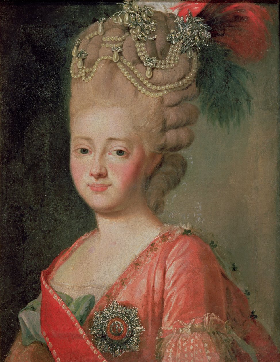 マリア・フョードリーナ皇后の肖像（1759-1828）、1770年代 作： アレクサンダー・ロスリン