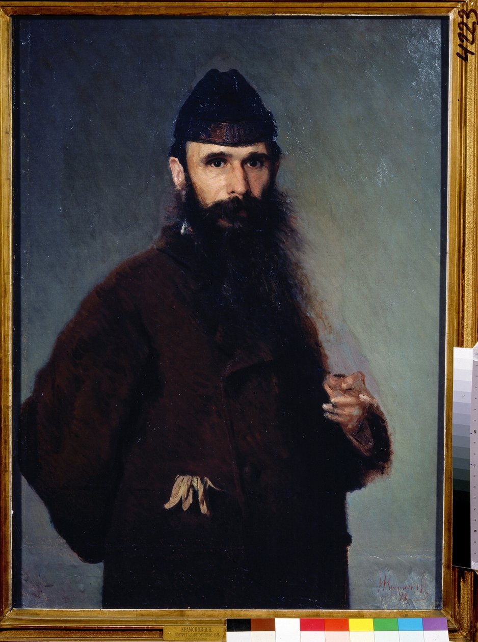 芸術家アレクサンドル・リトフチェンコ (1835-1890) の肖像画。 (アーティスト A.Litovchenko の肖像)。 Peinture de Ivan Nikolayevich Kramskoi (1837-1887)、huile sur toile 作： アレクサンダー・ディミトリエヴィッチ・リトフチェンコ