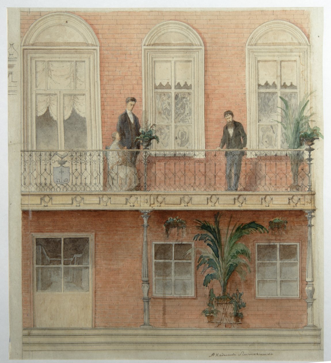エステートベリーコロデッツのシュヴァルツ家住宅のバルコニープロジェクト、1875 作： アレクサンダー・ドミトリエヴィッチ・リトフチェンコ