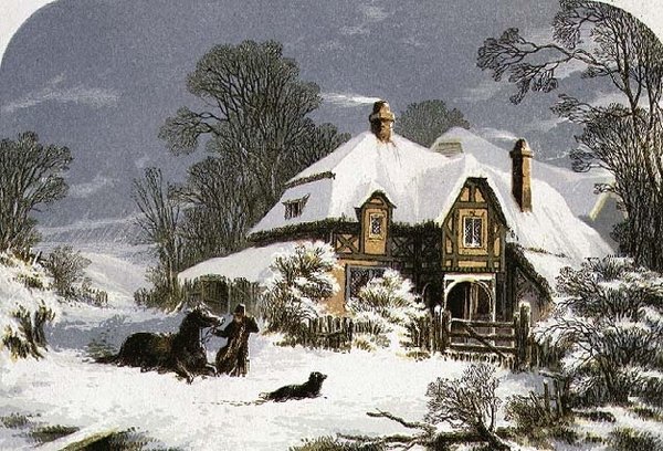 雪の中の帰路（彫刻 作： アレクサンダーフランシス（後）リドン