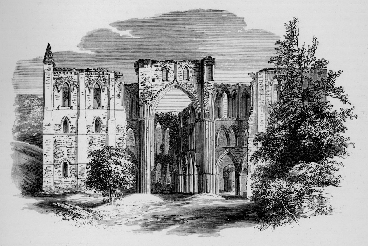 合唱団、北から、Rievaulx修道院、c1880、1897 作： アレクサンダー・フランシス・ライドン