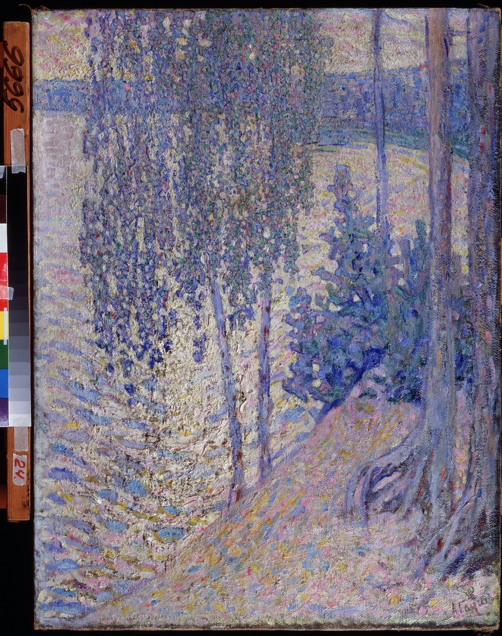 1910年頃のアレクサンドル・フョードロヴィッチ・ガウシュ（1873-1947）による「白樺の木」（白樺）の絵画、チュヴァシ共和国チェボクサル州立美術館 作： アレクサンダー・ガウシュ