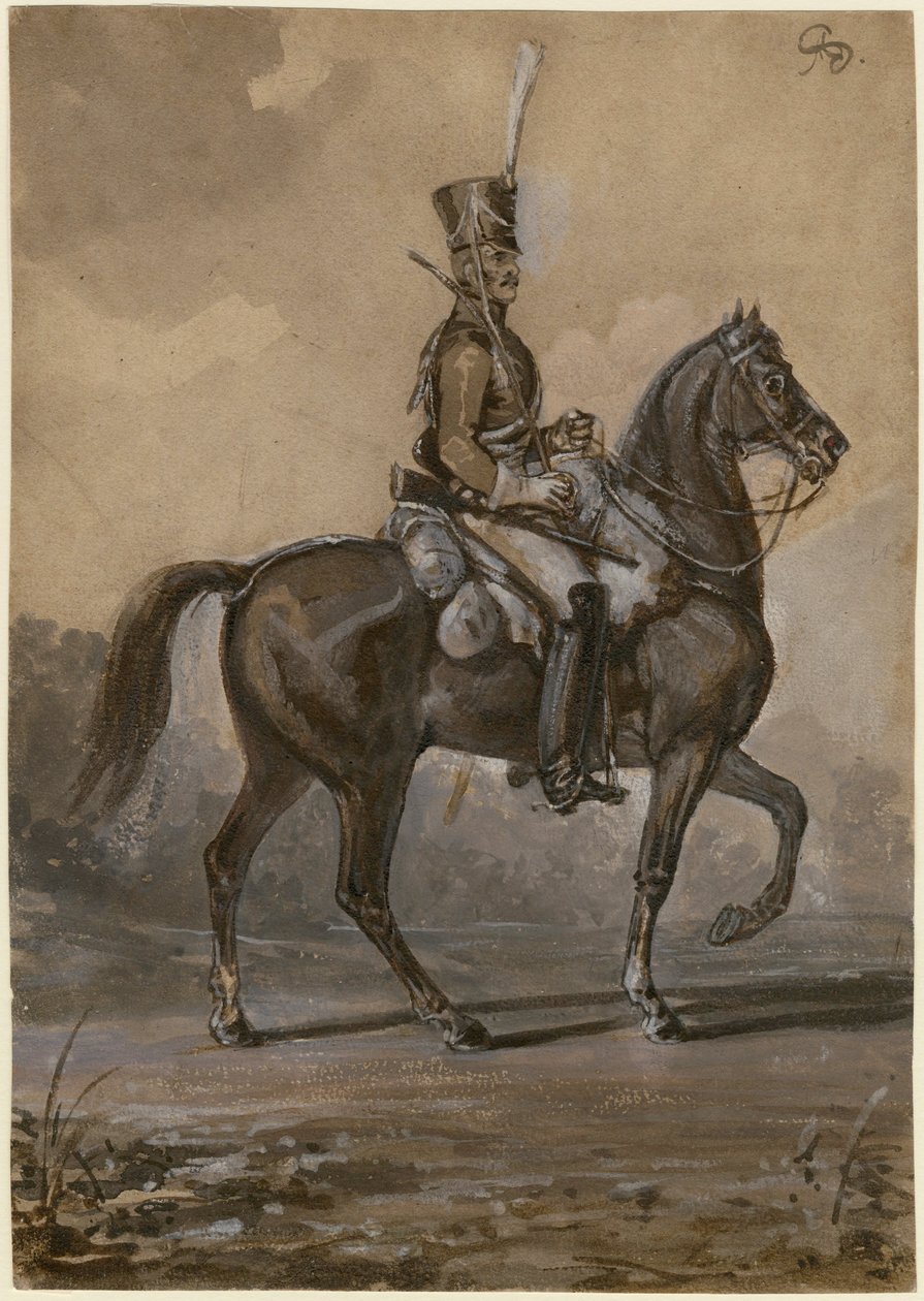 ロシアのドラグーン - Sauerweid, Alexander Ivanovich (1783-1844) - 1820 - 紙に水彩画 - 22,9x16,2 - 個人蔵 作： アレクサンダー・イワノビッチ・ザウアーヴァイド