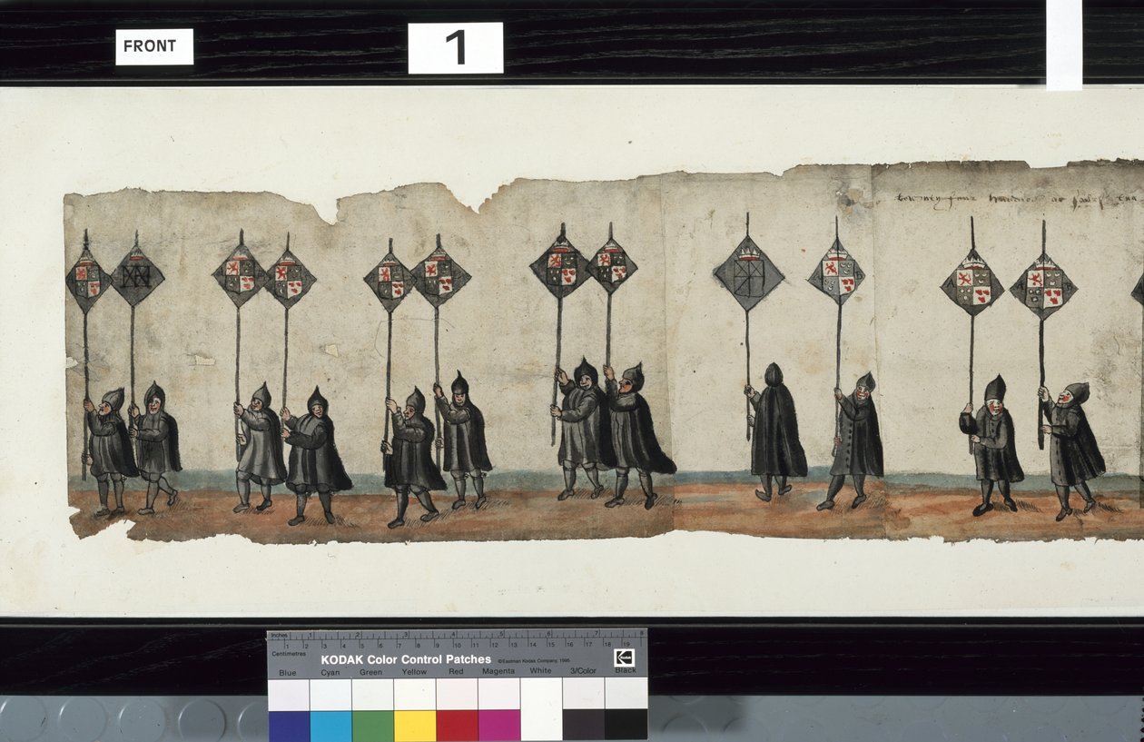 ハントリー侯爵ジョージ1世の葬儀に使用されたとされる「The Huntly Funeral Procession」のディテール 作： アレクサンダーキンケイド