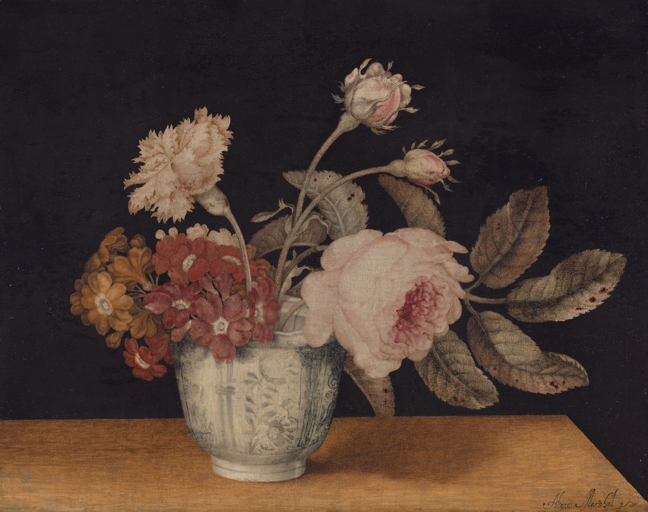 デルフトの瓶に入った花、1663年。 作： アレクサンダー元s