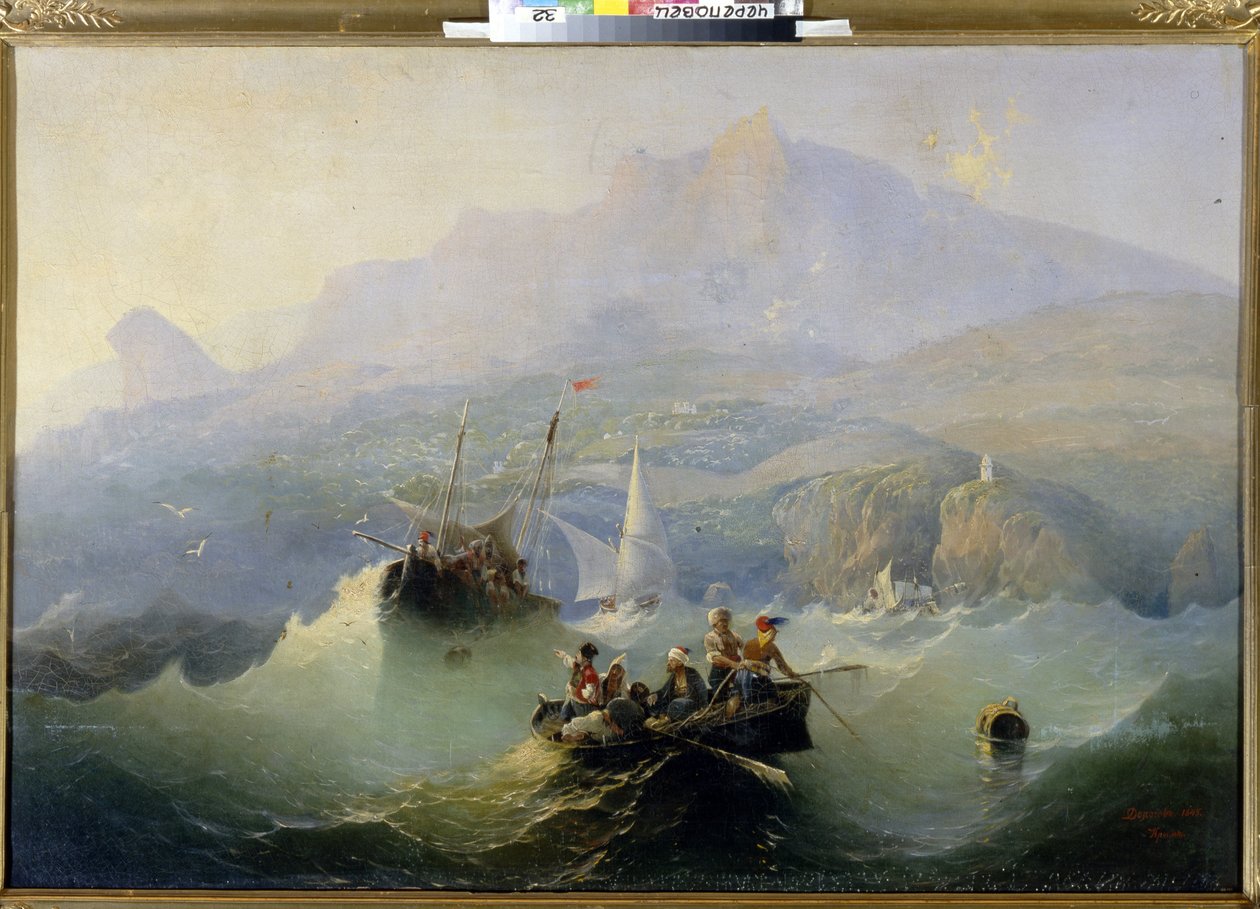 密輸業者 (The Smugglers)。 Alexander Matveyevich Dorogov（1819-1850）による絵画、キャンバスに油彩 作： アレクサンダーMatveyevichドロゴフ