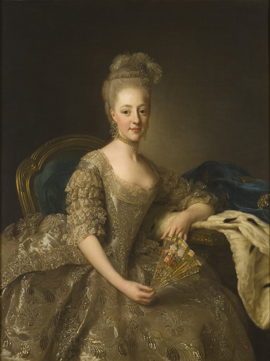 ヘドヴィグ・エリザベト・シャルロッテ（1759年 - 1818年）、スウェーデン王女、セーデルマンランド公爵夫人、のちにスウェーデンおよびノルウェー王妃 作： アレクサンダー・ロスリン