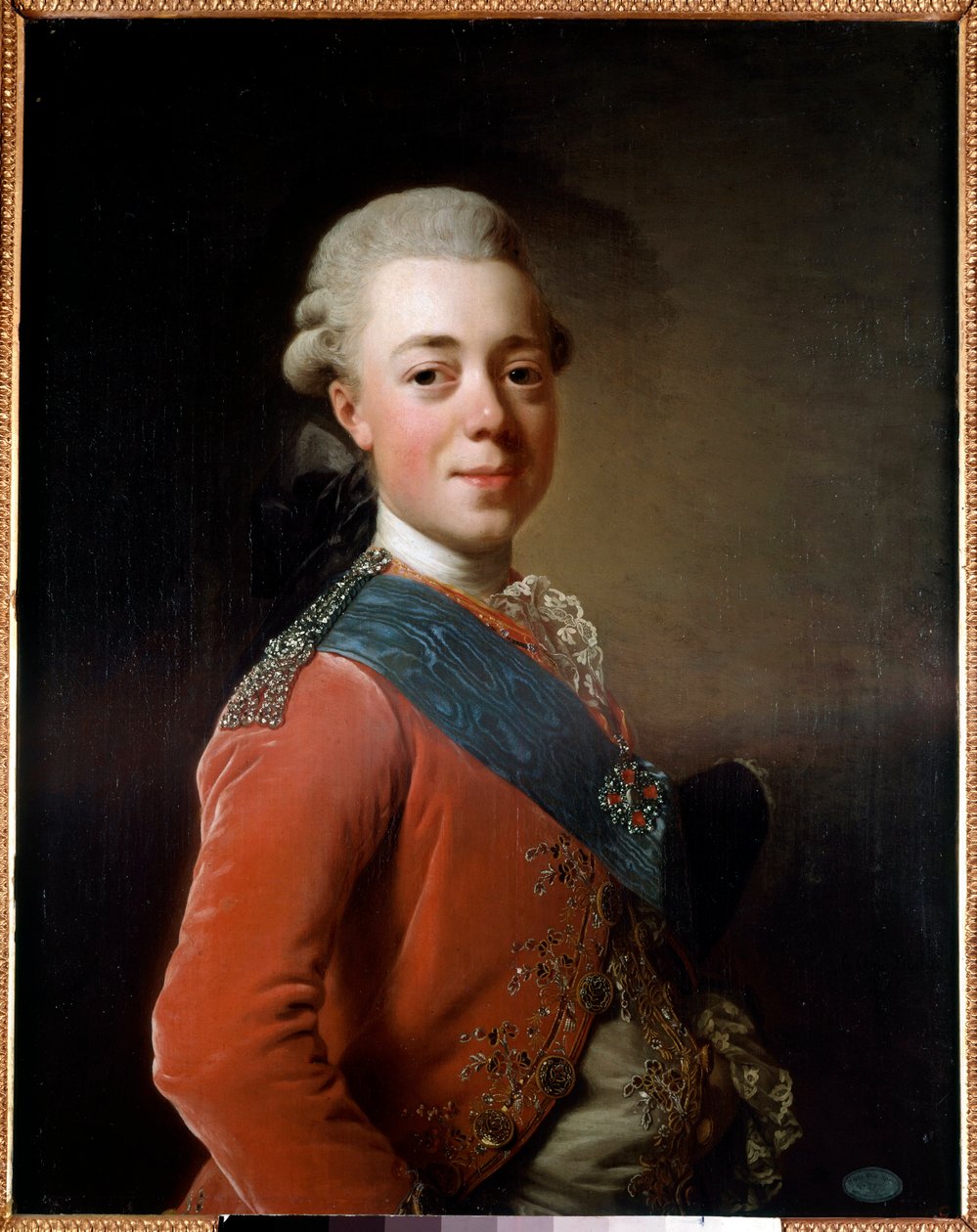 ロシア皇帝ポール1世（1754～1801年）の肖像。アレクサンダー・ロズリン（1718 - 1793）の絵 Ec.Sued. 作： アレクサンダー・ロスリン