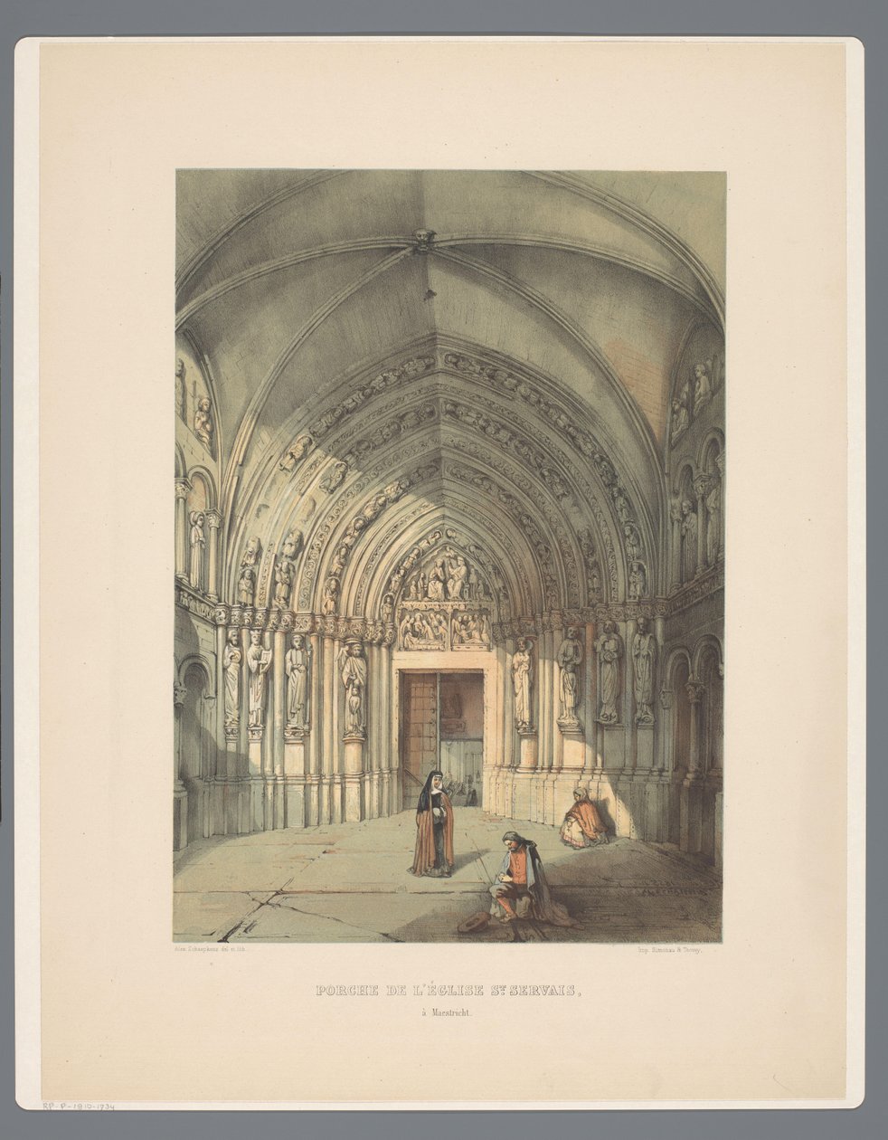 Bergportaal van Sint-Servaasbasiliek te Maastricht マエストリヒトの聖セルヴェ教会のポーチ (オブジェクトのタイトル) リンブルグの11世紀から13世紀までの建築の古代遺跡（シリーズタイトル） 作： アレクサンダーシェープケンス