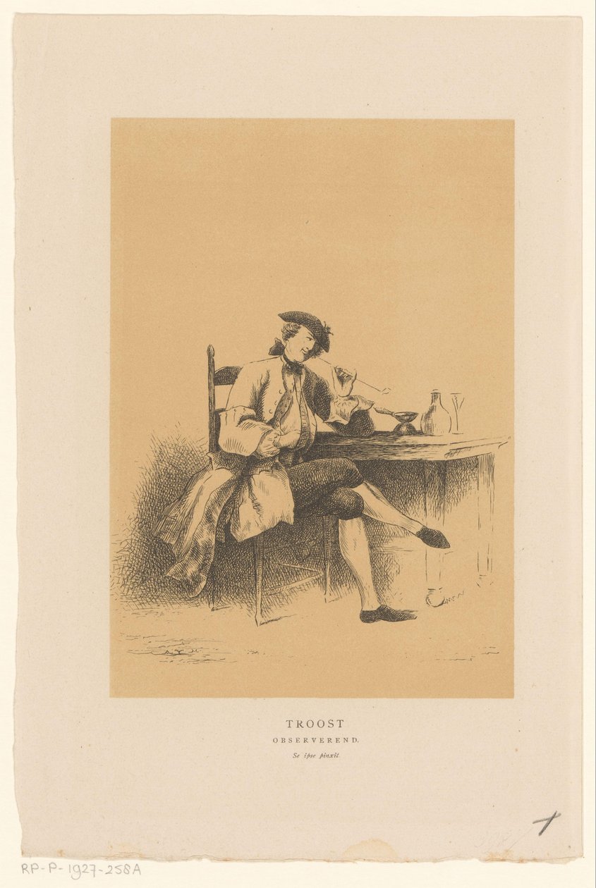 Cornelis Troostの自画像 快適さを観察する (オブジェクトのタイトル) 作： アレクサンダーVerヒュール