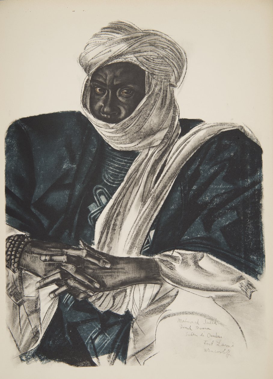 Mohamed Salek, genannt Doud Moura, Sultan von Ouadai (Fort Lamy), aus Dessins et Peintures d