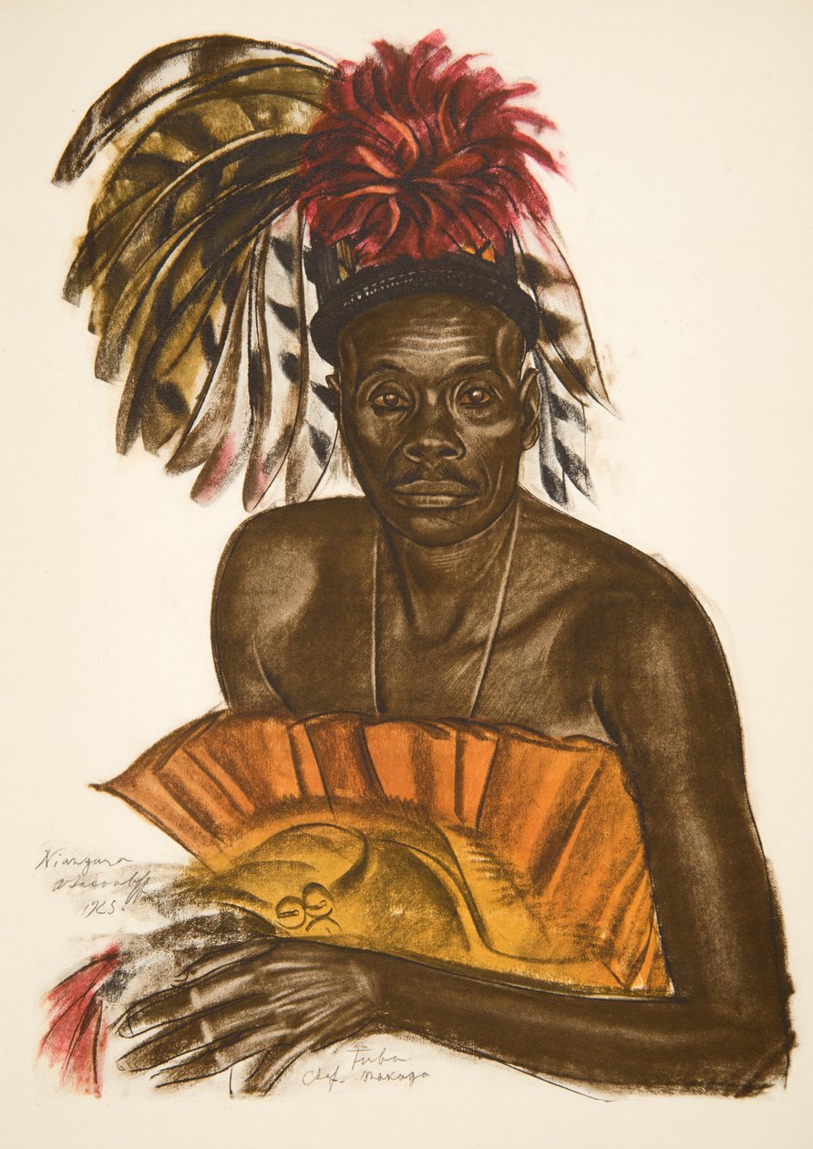 チューバ、シェフのマッチャガ（アフリカの図面と絵画からのNiangara（Haut Ouelle）、シトロエンセンターアフリカ遠征、2番目の使命Haardt Audouin-Dubreuil、パブ、パリ、1927（co 作： アレクサンダー・ヤコブレフ