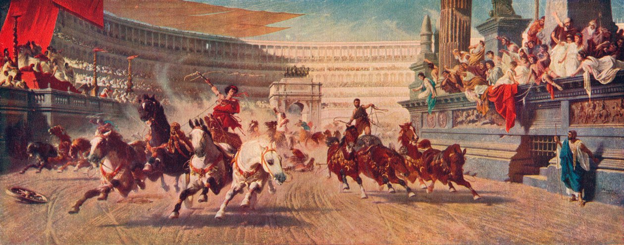 ローマ戦車レース、c1882。 作： アレクサンダー・フォン・ワーグナー