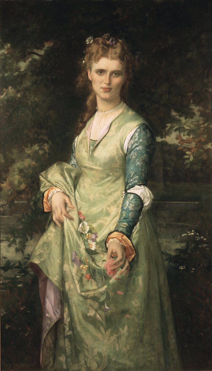 Christina Nilsson as Ophelie - Christina Nilsson (1843-1921) as Ophelia, by Cabanel, Alexandre (1823-1889).油彩・キャンバス 作： アレクサンドル・カバネル