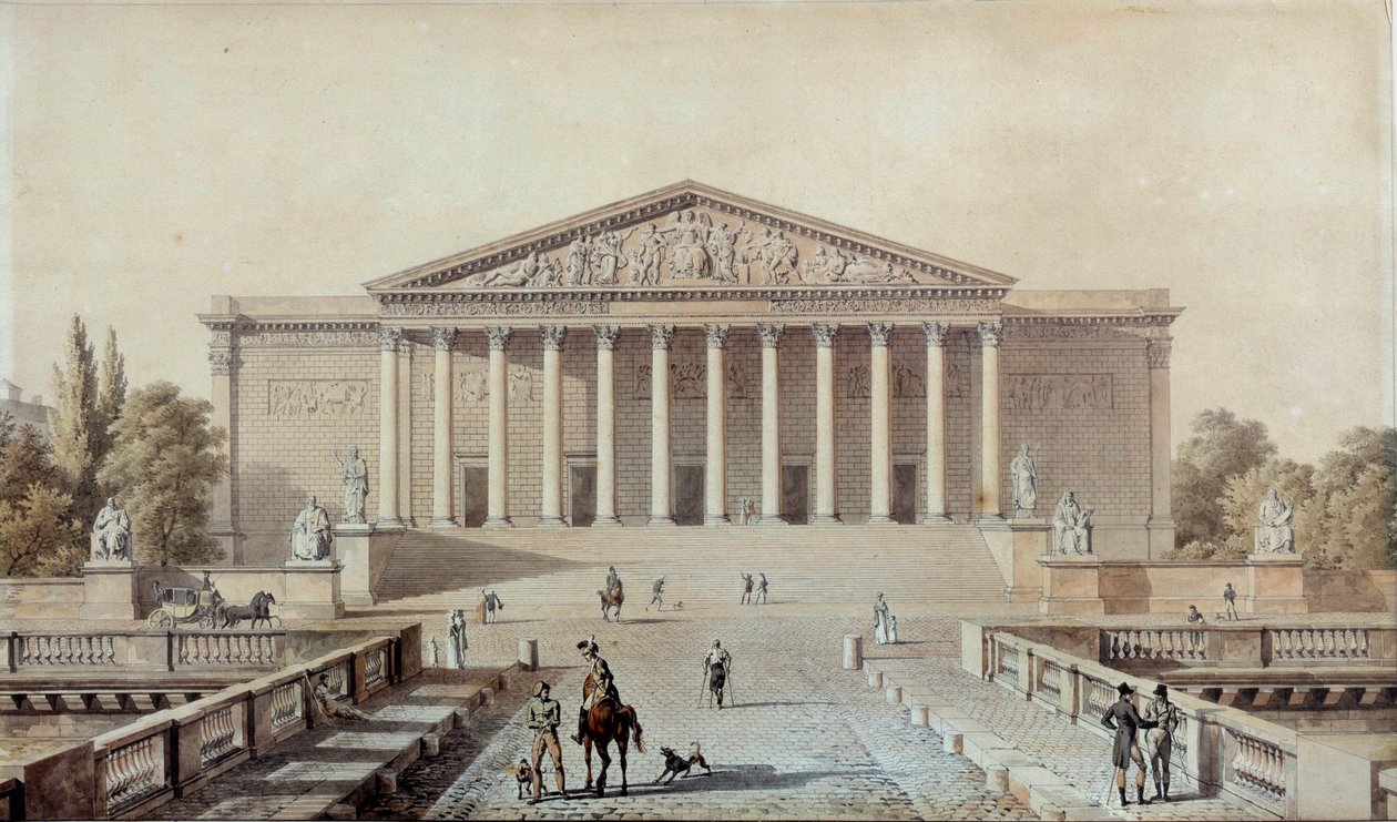 エヴァリスト・フラゴナール（1780-1850）による国民議会のためのプロジェクト（Palais du Corps Legislatif） ドローイング 19世紀 パリ、パレ・ブルボン 作： アレクサンドル・エヴァリスト・フラゴナール