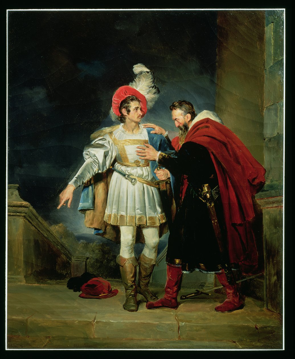 El Cid（c.1043-99）のRodrigo de Vivarとその父、Don Diego（c.1827） 作： アレクサンドル・エヴァリスト・フラゴナール