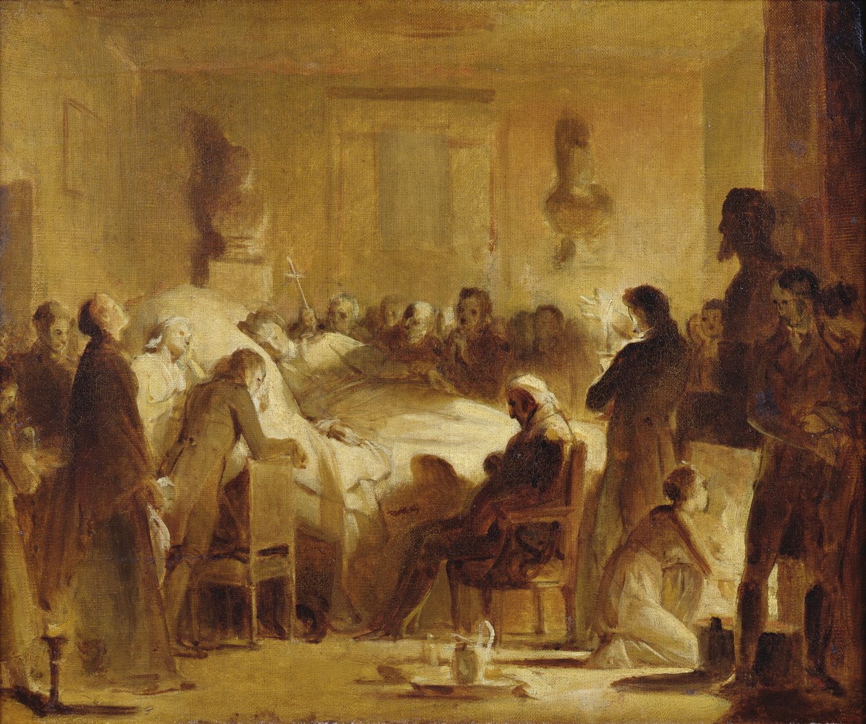 1820年2月14日、パリオペラハウスの管理室でのフランスのシャルルフェルディナンドの最後の瞬間（1778〜1820年） 作： アレクサンドル・エヴァリスト・フラゴナール