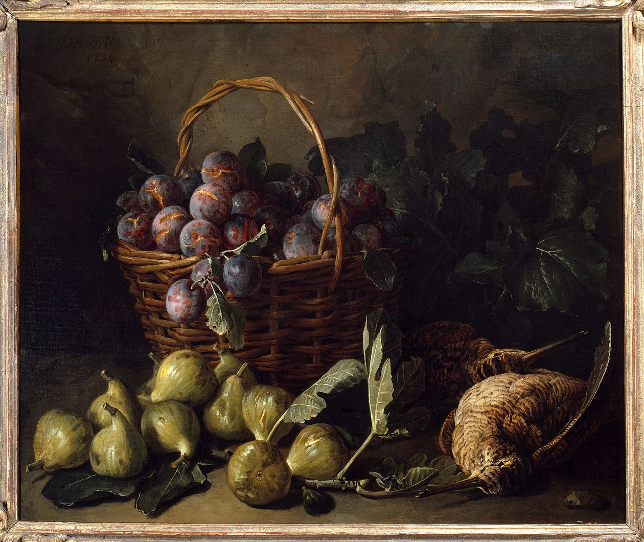 静物画 いちじくとプラム フランソワ・デスポータス（1661-1743）作 18世紀 パリ 装飾美術 作： アレクサンドル・フランソワ・デスポルテ