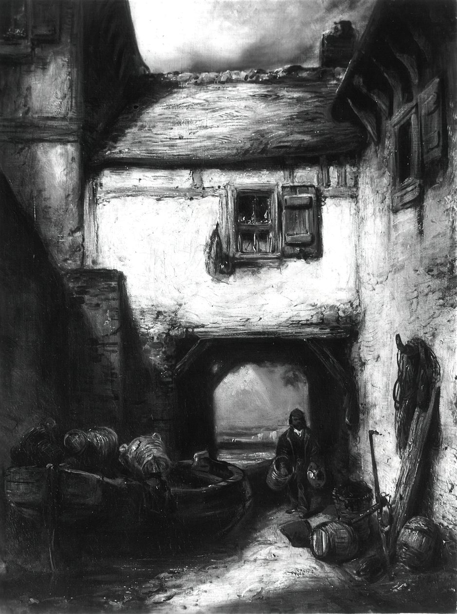 中庭、c。 1855年。 作： Alexandre Gabriel Decamps