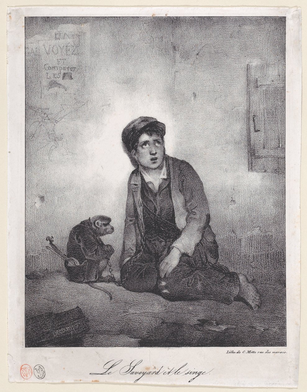 サヴォイアの少年とその猿、1823年。 作： Alexandre Gabriel Decamps